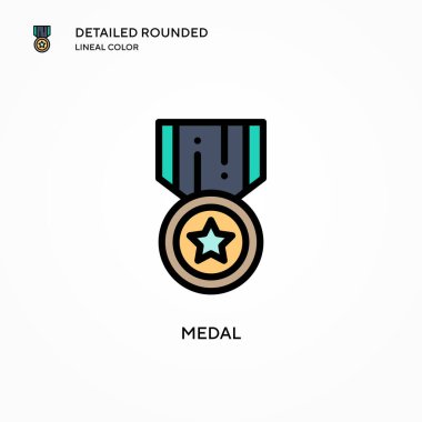 Madalya vektör simgesi. Modern vektör illüstrasyon kavramları. Düzenlemesi ve kişiselleştirmesi kolay.