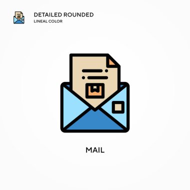 Posta vektör simgesi. Modern vektör illüstrasyon kavramları. Düzenlemesi ve kişiselleştirmesi kolay.