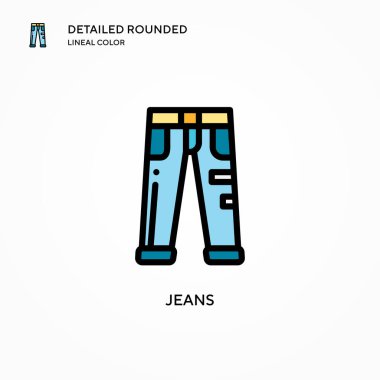 Kot pantolon vektör ikonu. Modern vektör illüstrasyon kavramları. Düzenlemesi ve kişiselleştirmesi kolay.