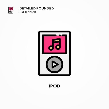 İpod vektör simgesi. Modern vektör illüstrasyon kavramları. Düzenlemesi ve kişiselleştirmesi kolay.