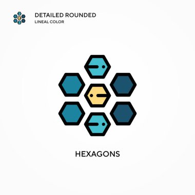 Altıgen vektör simgesi. Modern vektör illüstrasyon kavramları. Düzenlemesi ve kişiselleştirmesi kolay.