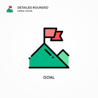 Hedef vektör simgesi. Modern vektör illüstrasyon kavramları. Düzenlemesi ve kişiselleştirmesi kolay.