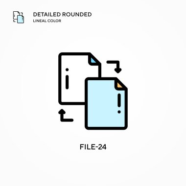 Dosya-24 vektör simgesi. Modern vektör illüstrasyon kavramları. Düzenlemesi ve kişiselleştirmesi kolay.