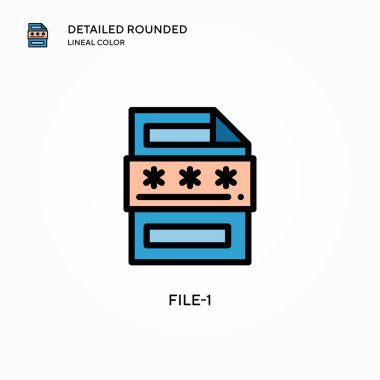 Dosya-1 vektör simgesi. Modern vektör illüstrasyon kavramları. Düzenlemesi ve kişiselleştirmesi kolay.