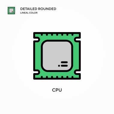 İşlemci vektör simgesi. Modern vektör illüstrasyon kavramları. Düzenlemesi ve kişiselleştirmesi kolay.