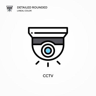 CCTV vektör simgesi. Modern vektör illüstrasyon kavramları. Düzenlemesi ve kişiselleştirmesi kolay.