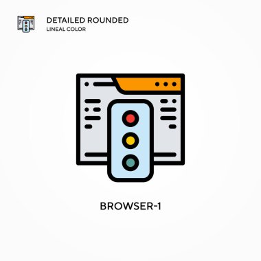 Tarayıcı-1 vektör simgesi. Modern vektör illüstrasyon kavramları. Düzenlemesi ve kişiselleştirmesi kolay.