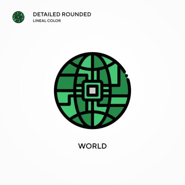Dünya vektör simgesi. Modern vektör illüstrasyon kavramları. Düzenlemesi ve kişiselleştirmesi kolay.