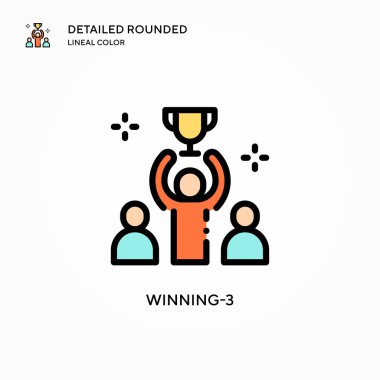 Kazanan-3 vektör simgesi. Modern vektör illüstrasyon kavramları. Düzenlemesi ve kişiselleştirmesi kolay.