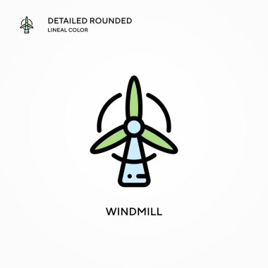 Yel değirmeni ikonu. Modern vektör illüstrasyon kavramları. Düzenlemesi ve kişiselleştirmesi kolay.