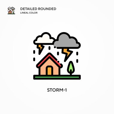 Storm-1 vektör simgesi. Modern vektör illüstrasyon kavramları. Düzenlemesi ve kişiselleştirmesi kolay.