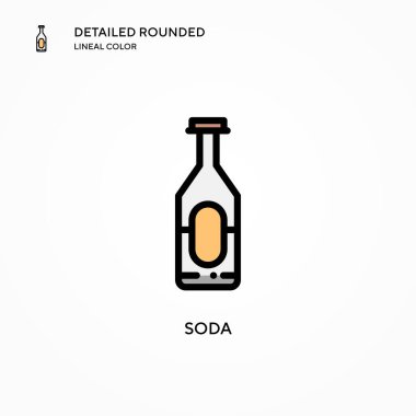 Soda vektör simgesi. Modern vektör illüstrasyon kavramları. Düzenlemesi ve kişiselleştirmesi kolay.