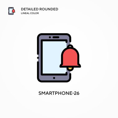 Akıllı telefon-26 vektör simgesi. Modern vektör illüstrasyon kavramları. Düzenlemesi ve kişiselleştirmesi kolay.