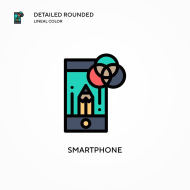 Akıllı telefon vektör simgesi. Modern vektör illüstrasyon kavramları. Düzenlemesi ve kişiselleştirmesi kolay.