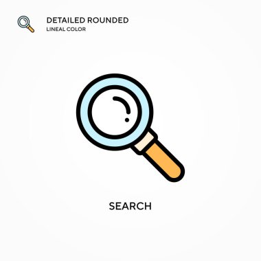 Arama vektör simgesi. Modern vektör illüstrasyon kavramları. Düzenlemesi ve kişiselleştirmesi kolay.