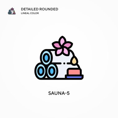 Sauna-5 vektör simgesi. Modern vektör illüstrasyon kavramları. Düzenlemesi ve kişiselleştirmesi kolay.