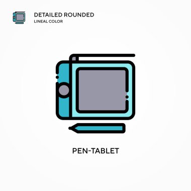 Kalem tableti vektör simgesi. Modern vektör illüstrasyon kavramları. Düzenlemesi ve kişiselleştirmesi kolay.