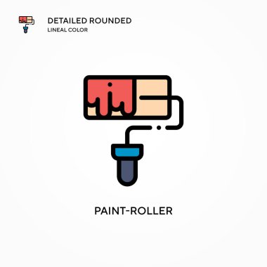 Boya silindirli vektör simgesi. Modern vektör illüstrasyon kavramları. Düzenlemesi ve kişiselleştirmesi kolay.