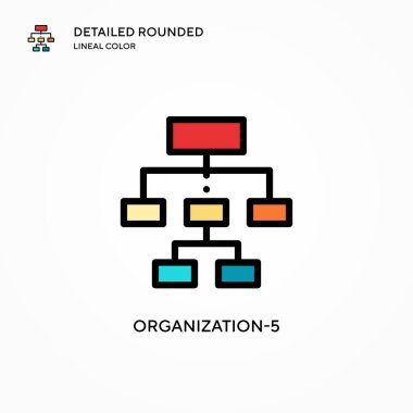 Organizasyon-5 vektör simgesi. Modern vektör illüstrasyon kavramları. Düzenlemesi ve kişiselleştirmesi kolay.