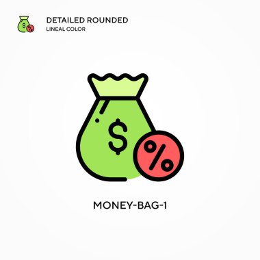 Para çantası-1 vektör simgesi. Modern vektör illüstrasyon kavramları. Düzenlemesi ve kişiselleştirmesi kolay.