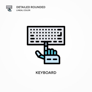 Klavye vektör simgesi. Modern vektör illüstrasyon kavramları. Düzenlemesi ve kişiselleştirmesi kolay.