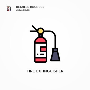 Yangın söndürme vektör ikonu. Modern vektör illüstrasyon kavramları. Düzenlemesi ve kişiselleştirmesi kolay.