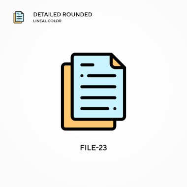 Dosya-23 vektör simgesi. Modern vektör illüstrasyon kavramları. Düzenlemesi ve kişiselleştirmesi kolay.