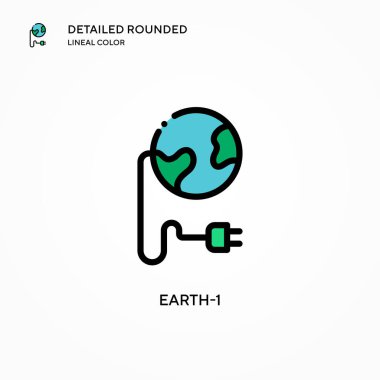 Dünya-1 vektör simgesi. Modern vektör illüstrasyon kavramları. Düzenlemesi ve kişiselleştirmesi kolay.
