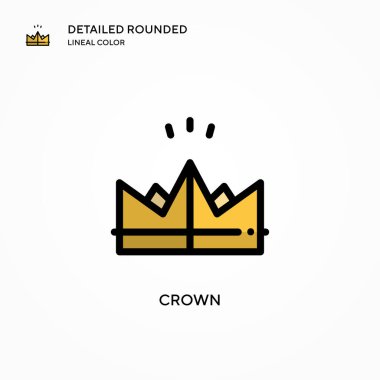 Crown vektör simgesi. Modern vektör illüstrasyon kavramları. Düzenlemesi ve kişiselleştirmesi kolay.