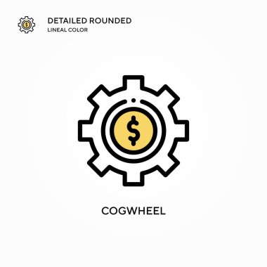 Çarklı vektör simgesi. Modern vektör illüstrasyon kavramları. Düzenlemesi ve kişiselleştirmesi kolay.