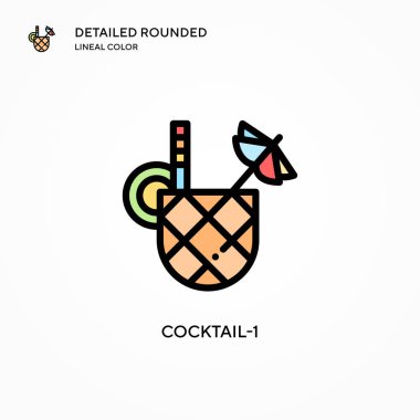 Kokteyl-1 vektör simgesi. Modern vektör illüstrasyon kavramları. Düzenlemesi ve kişiselleştirmesi kolay.