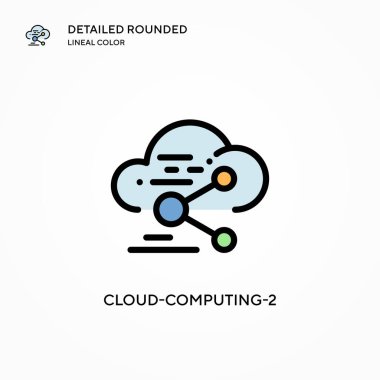 Bulut-hesaplama-2 vektör simgesi. Modern vektör illüstrasyon kavramları. Düzenlemesi ve kişiselleştirmesi kolay.