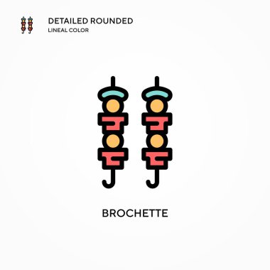 Brochette vektör simgesi. Modern vektör illüstrasyon kavramları. Düzenlemesi ve kişiselleştirmesi kolay.