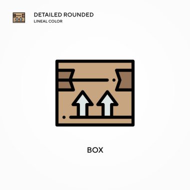 Kutu vektör simgesi. Modern vektör illüstrasyon kavramları. Düzenlemesi ve kişiselleştirmesi kolay.