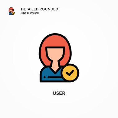 Kullanıcı vektör simgesi. Modern vektör illüstrasyon kavramları. Düzenlemesi ve kişiselleştirmesi kolay.