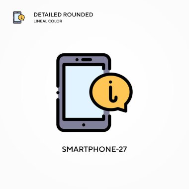 Akıllı telefon-27 vektör simgesi. Modern vektör illüstrasyon kavramları. Düzenlemesi ve kişiselleştirmesi kolay.
