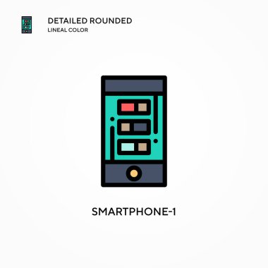 Akıllı Telefon-1 vektör simgesi. Modern vektör illüstrasyon kavramları. Düzenlemesi ve kişiselleştirmesi kolay.