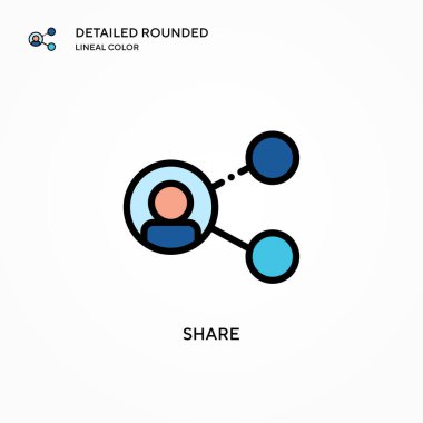 Vektör simgesini paylaş. Modern vektör illüstrasyon kavramları. Düzenlemesi ve kişiselleştirmesi kolay.