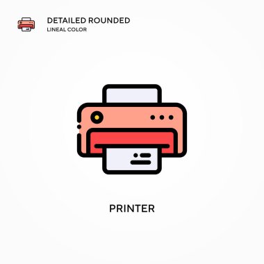 Yazıcı vektör simgesi. Modern vektör illüstrasyon kavramları. Düzenlemesi ve kişiselleştirmesi kolay.