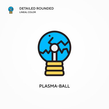 Plazma topu vektör simgesi. Modern vektör illüstrasyon kavramları. Düzenlemesi ve kişiselleştirmesi kolay.