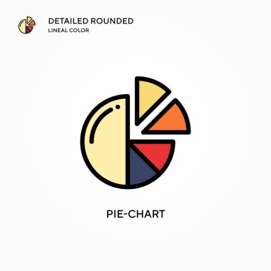 Pasta grafiği vektör simgesi. Modern vektör illüstrasyon kavramları. Düzenlemesi ve kişiselleştirmesi kolay.