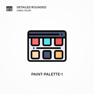 Boya palet-1 vektör simgesi. Modern vektör illüstrasyon kavramları. Düzenlemesi ve kişiselleştirmesi kolay.