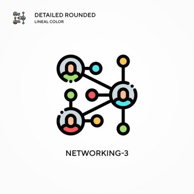 Ağ-3 vektör simgesi. Modern vektör illüstrasyon kavramları. Düzenlemesi ve kişiselleştirmesi kolay.