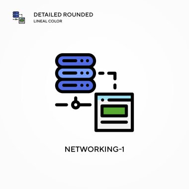 Ağ-1 vektör simgesi. Modern vektör illüstrasyon kavramları. Düzenlemesi ve kişiselleştirmesi kolay.