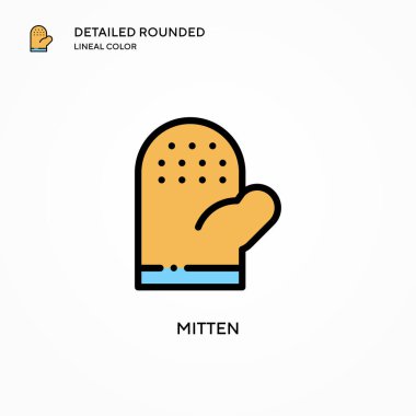 Mitten vektör simgesi. Modern vektör illüstrasyon kavramları. Düzenlemesi ve kişiselleştirmesi kolay.
