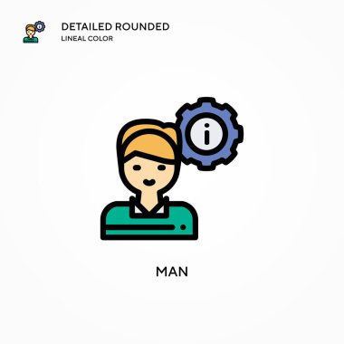 İnsan vektör simgesi. Modern vektör illüstrasyon kavramları. Düzenlemesi ve kişiselleştirmesi kolay.