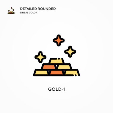 Altın-1 vektör simgesi. Modern vektör illüstrasyon kavramları. Düzenlemesi ve kişiselleştirmesi kolay.
