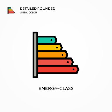 Enerji sınıfı vektör simgesi. Modern vektör illüstrasyon kavramları. Düzenlemesi ve kişiselleştirmesi kolay.