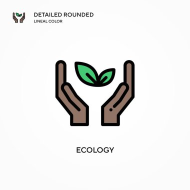 Ekoloji vektör simgesi. Modern vektör illüstrasyon kavramları. Düzenlemesi ve kişiselleştirmesi kolay.
