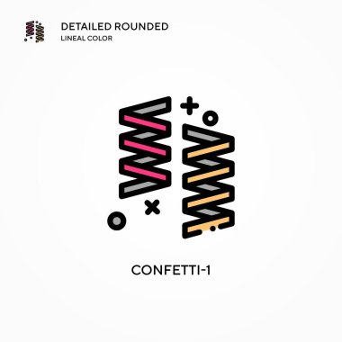 Konfeti-1 vektör simgesi. Modern vektör illüstrasyon kavramları. Düzenlemesi ve kişiselleştirmesi kolay.